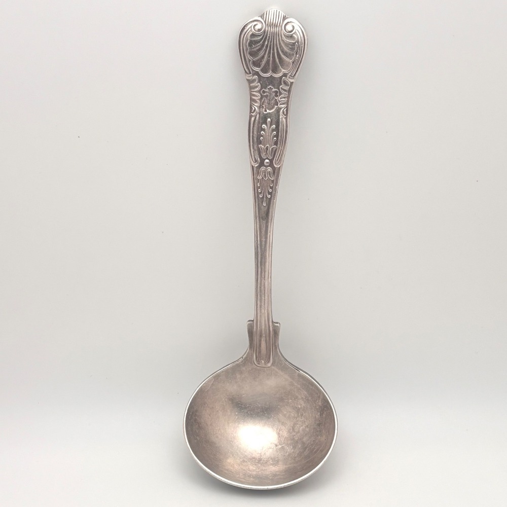 Vintage US Navy USN Silver Plate Ladle Shell Pattern Fouled Anchor Crest